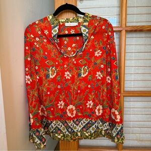 Tory Burch Stephanie Floral Printed Tunic Sz 4